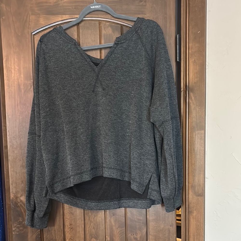 Gray V-Neck Sweater